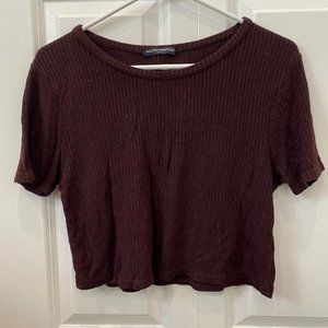 Cropped burgundy Brandy Melville top